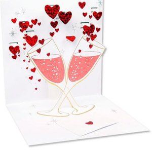 Valentine's Champagne Romance Red Pop-Up Treasures Greeting Cards